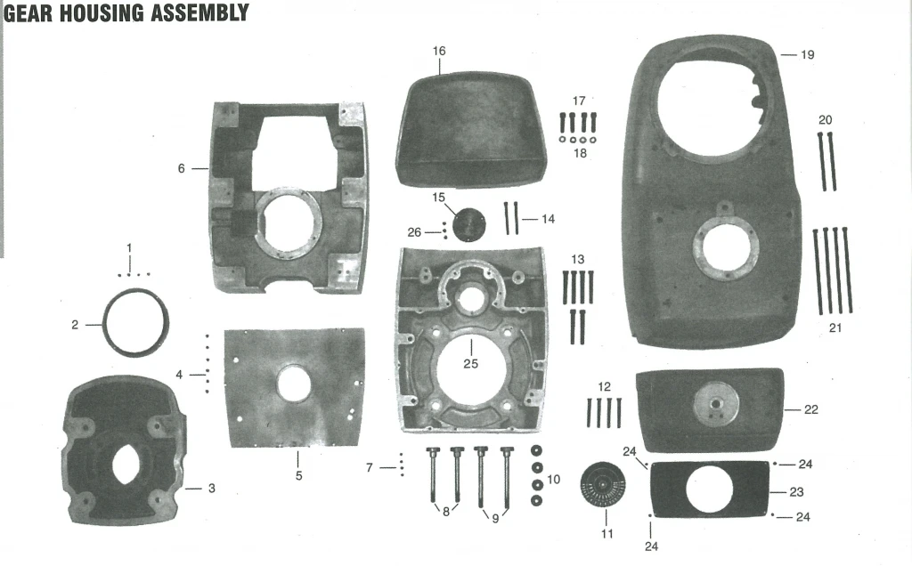 Gear Housing Assembly 4 HP Breakdown