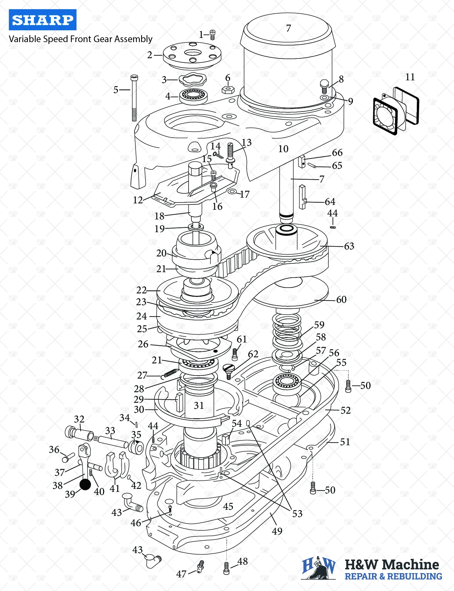 Sharp LMV Variable Speed Front Gear Assembly