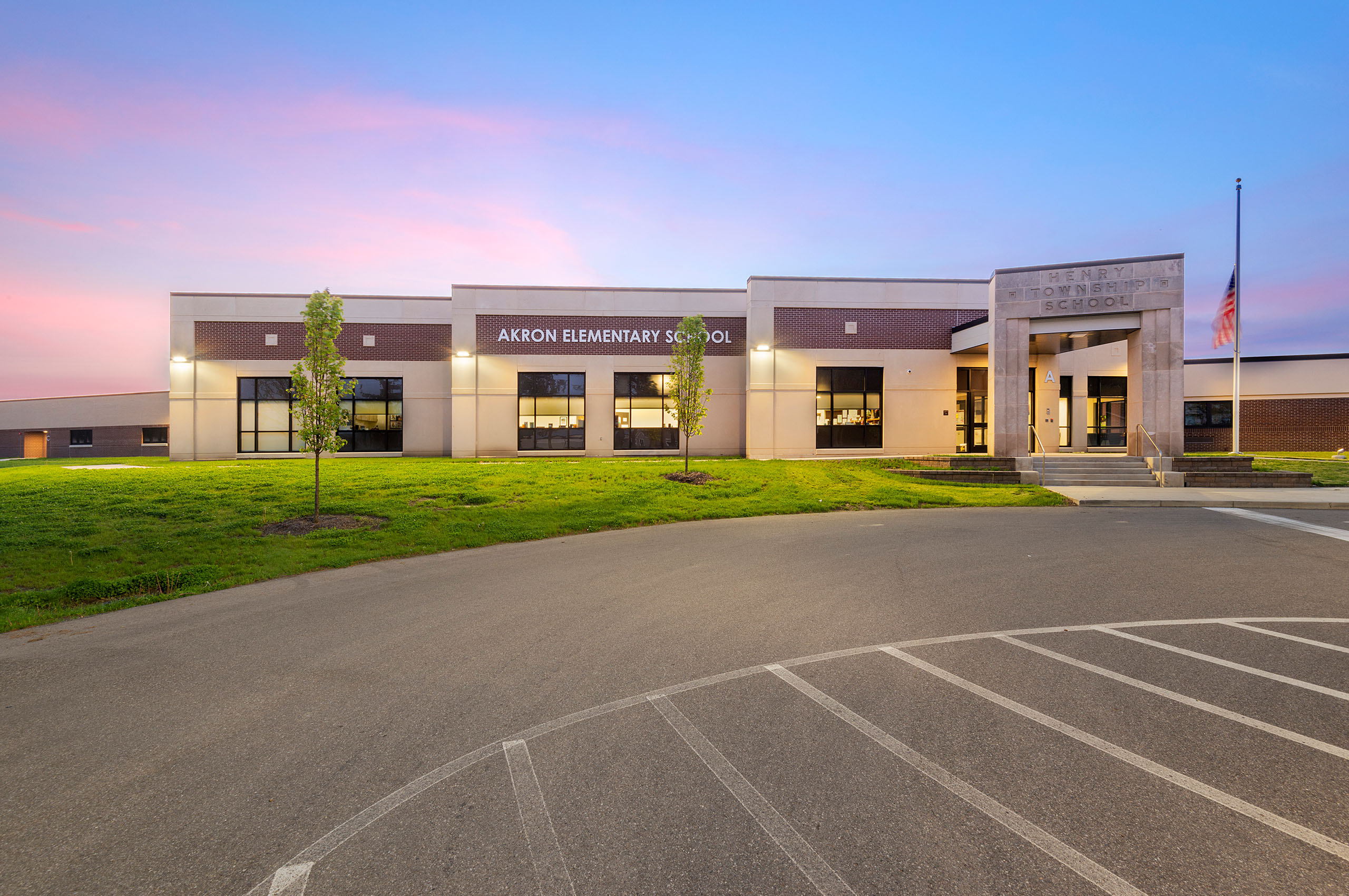Exterior of Akron Elementary School Addition Entrance