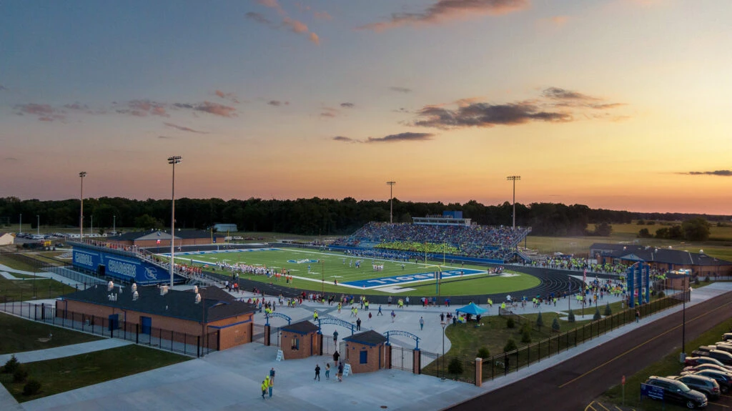 Carroll High School Stadium Gates at Dusk