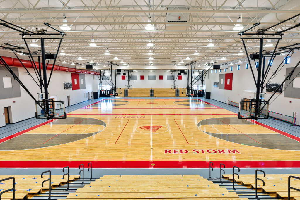 Lincoln Junior High Gymnasium with Two Basketball Courts