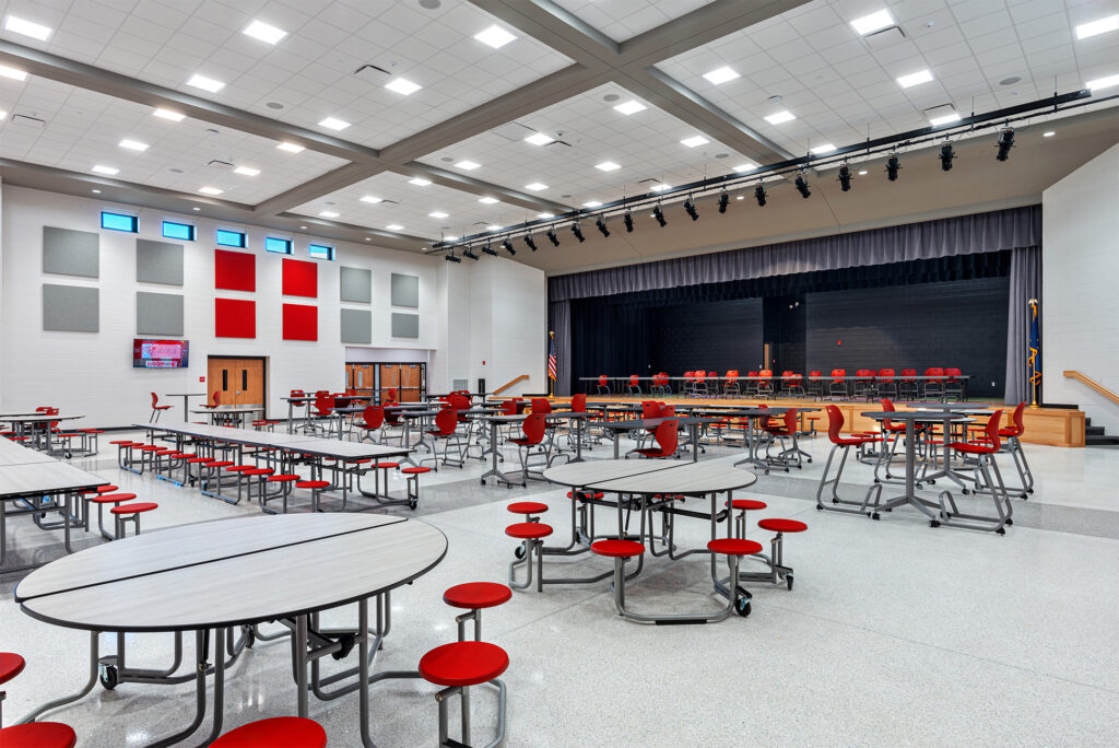 Lincoln Jr High Cafeteria with Stage