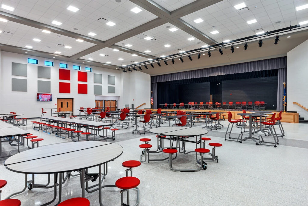 Lincoln Jr High Cafeteria with Stage