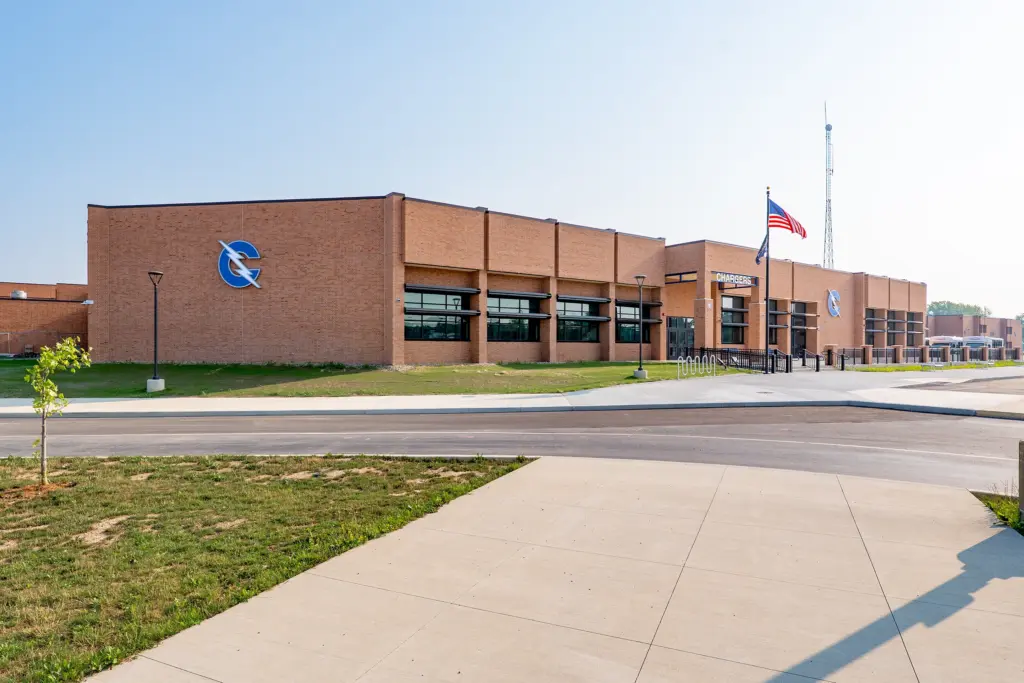 Exterior of Carroll High School's New Media and Cafeteria Addition