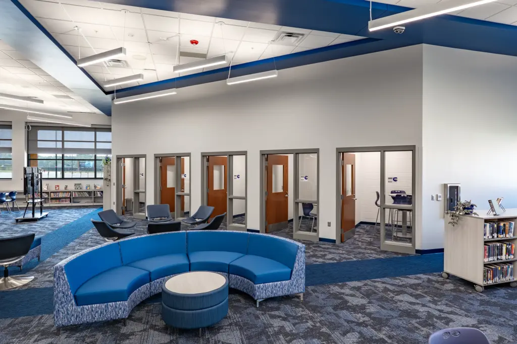 Carroll High School's New Media Center Study Rooms