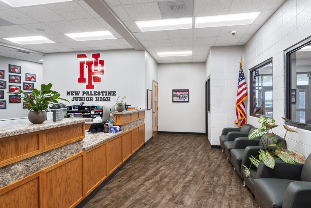 New Palestine Junior High School Renovated Reception Office