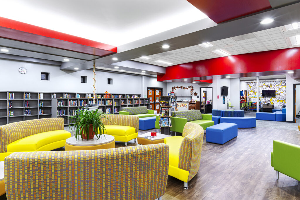 New Palestine Junior High School Renovated Media Center