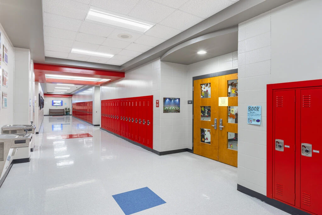 New Palestine Junior High School Renovated Corridor