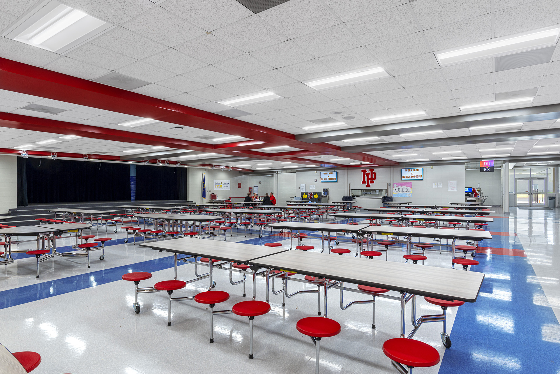 New Palestine Junior High School Renovated and Expanded Cafeteria