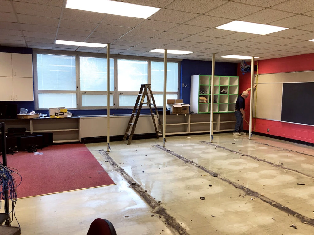 Before photo of Outdated Judge Haynes Elementary School Classroom