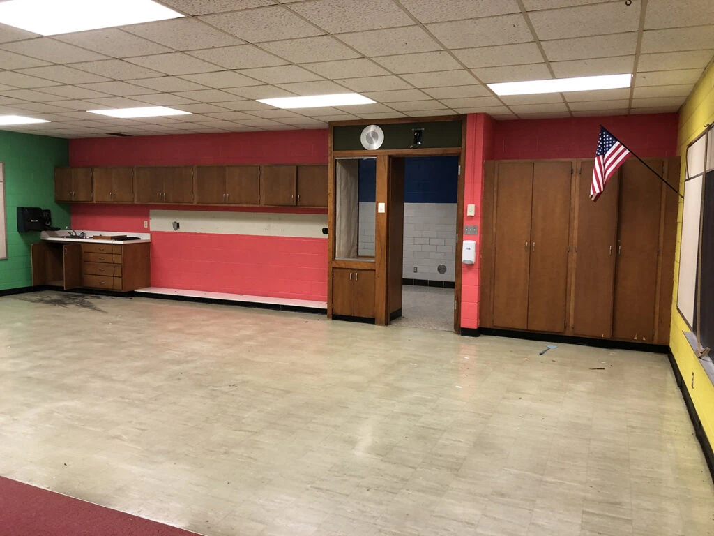 Before photo of Outdated Judge Haynes Elementary School Classroom