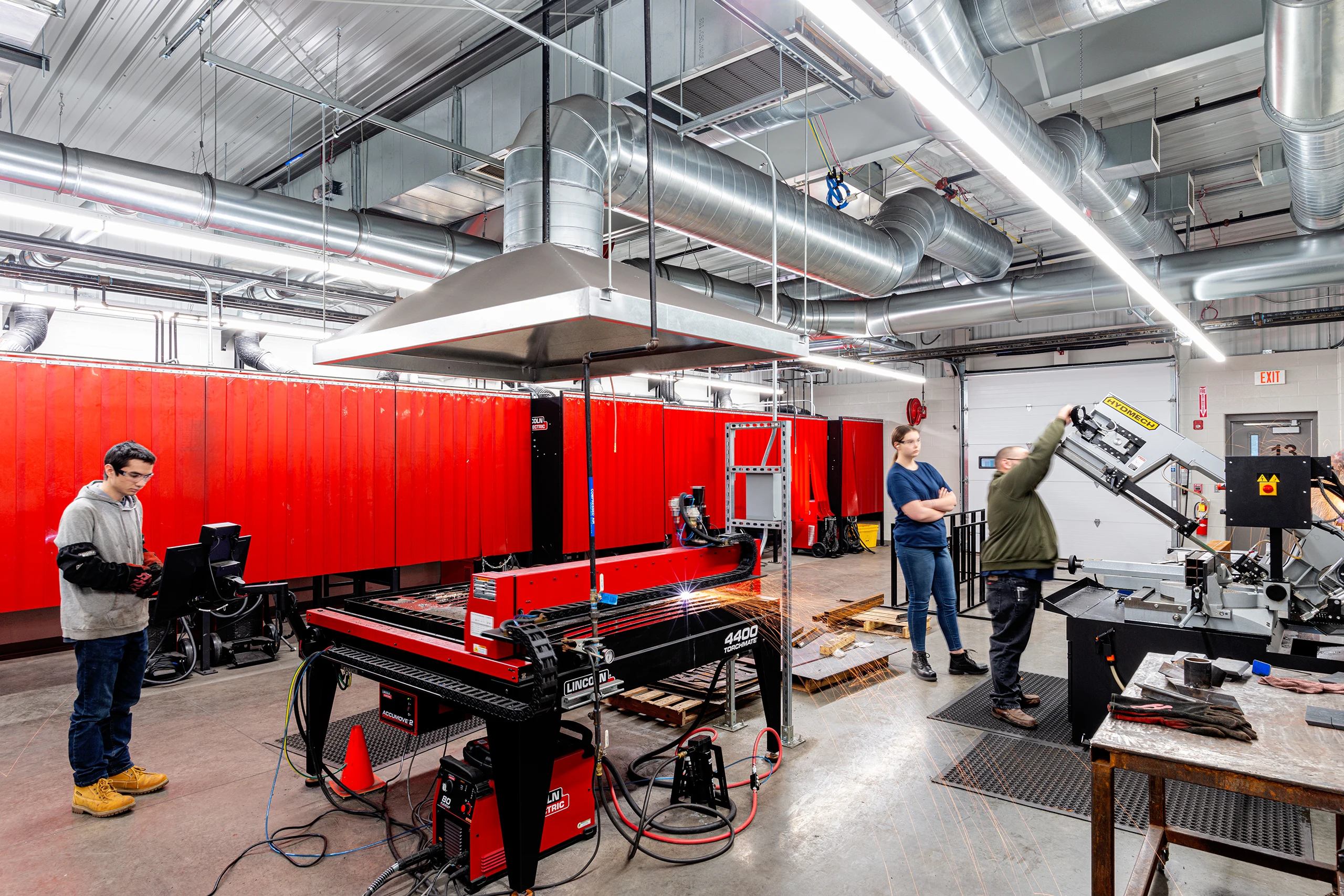 Students Operating Welder at Huntington Learning Center