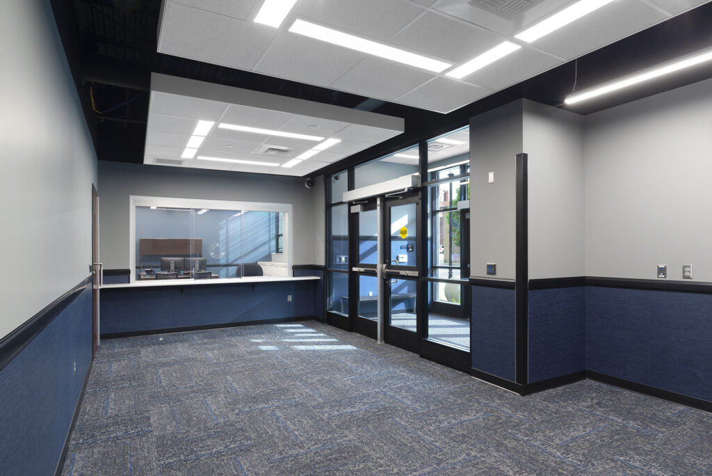 Secured Entrance of Huntington Police Department Headquarters