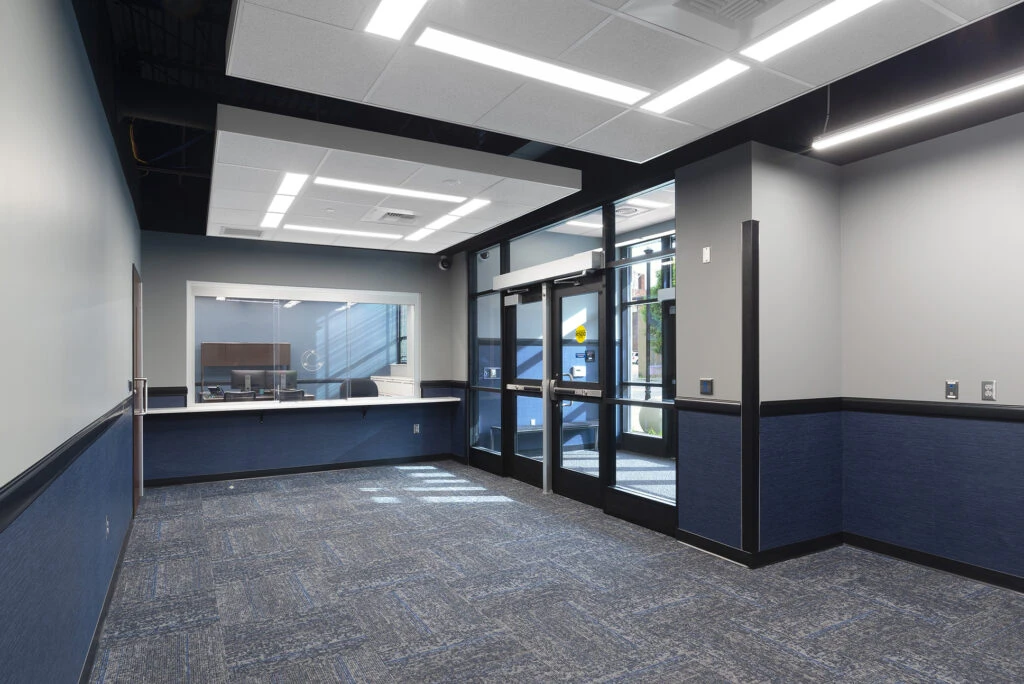 Secured Entrance of Huntington Police Department Headquarters