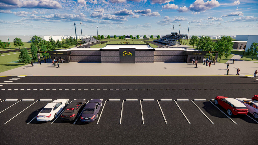 Rendering of Snider High School Stadium Building Exterior