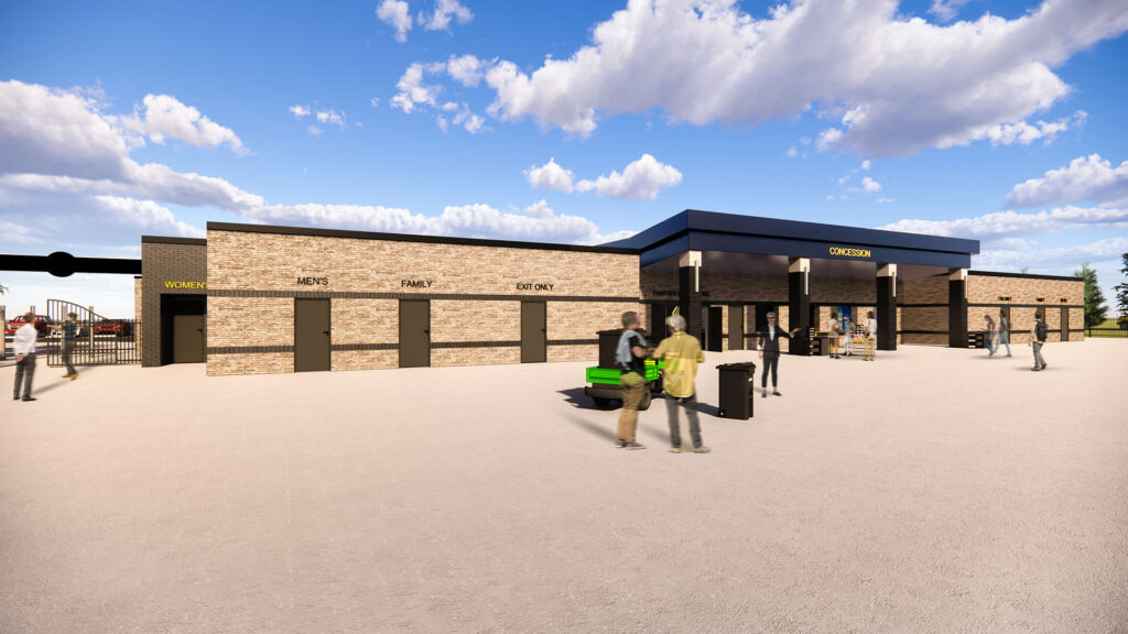 Rendering of Snider High School Stadium Building Exterior with Concessions