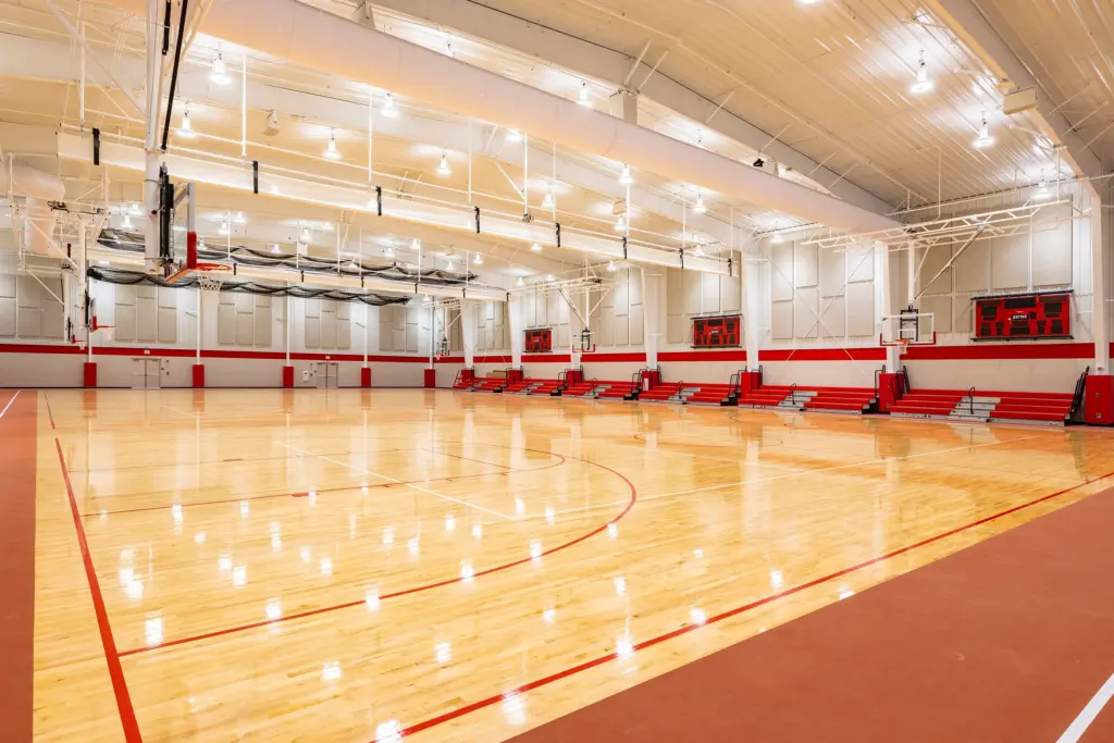 New Palestine High School Fieldhouse Basketball Courts