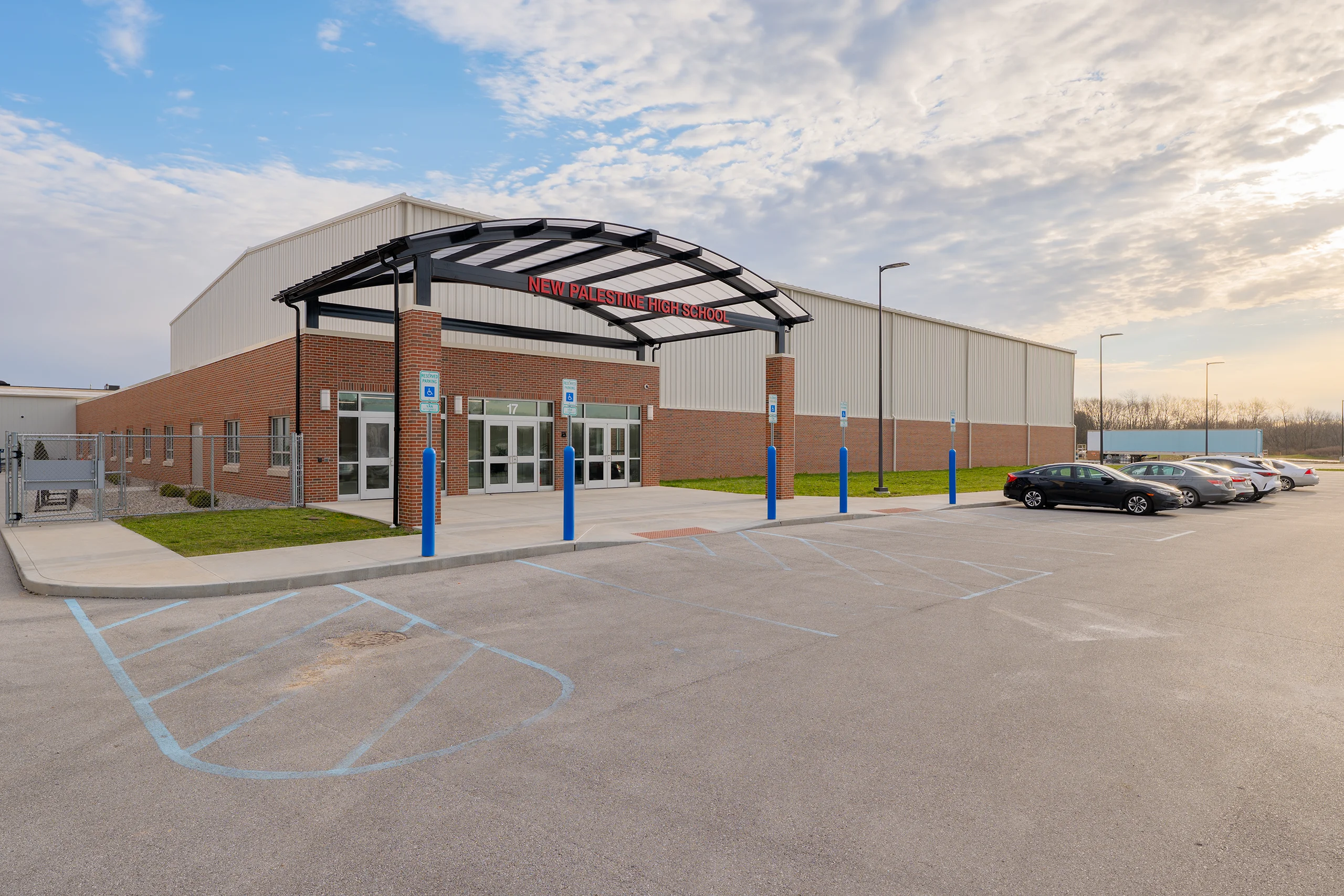New Palestine High School Fieldhouse Exterior