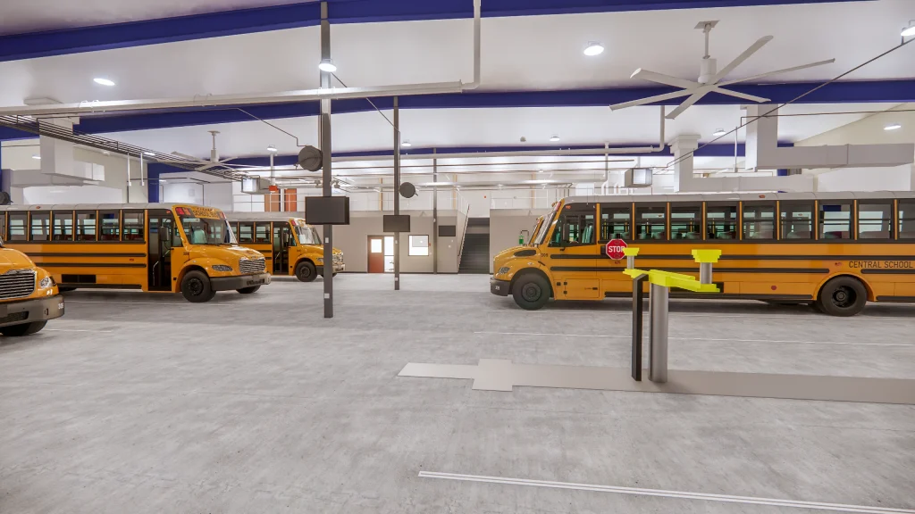 Rendering of NACS New Transportation Building Garage Bay
