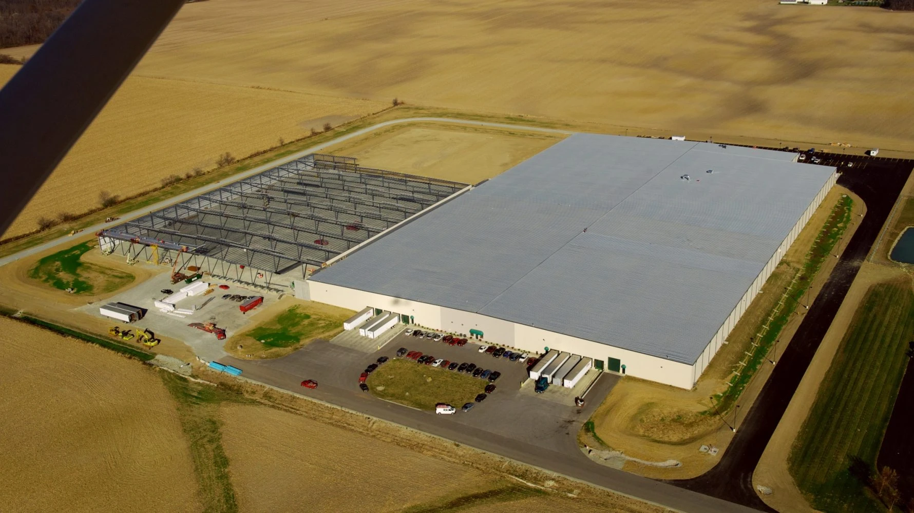 Living Essentials aerial view of building