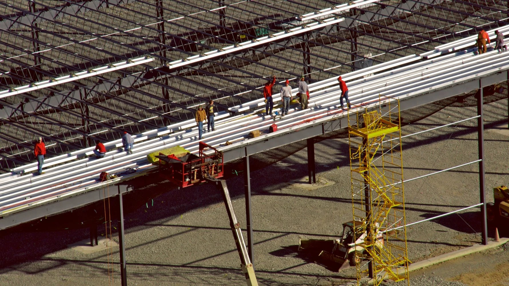 Living Essentials aerial view of building during construction
