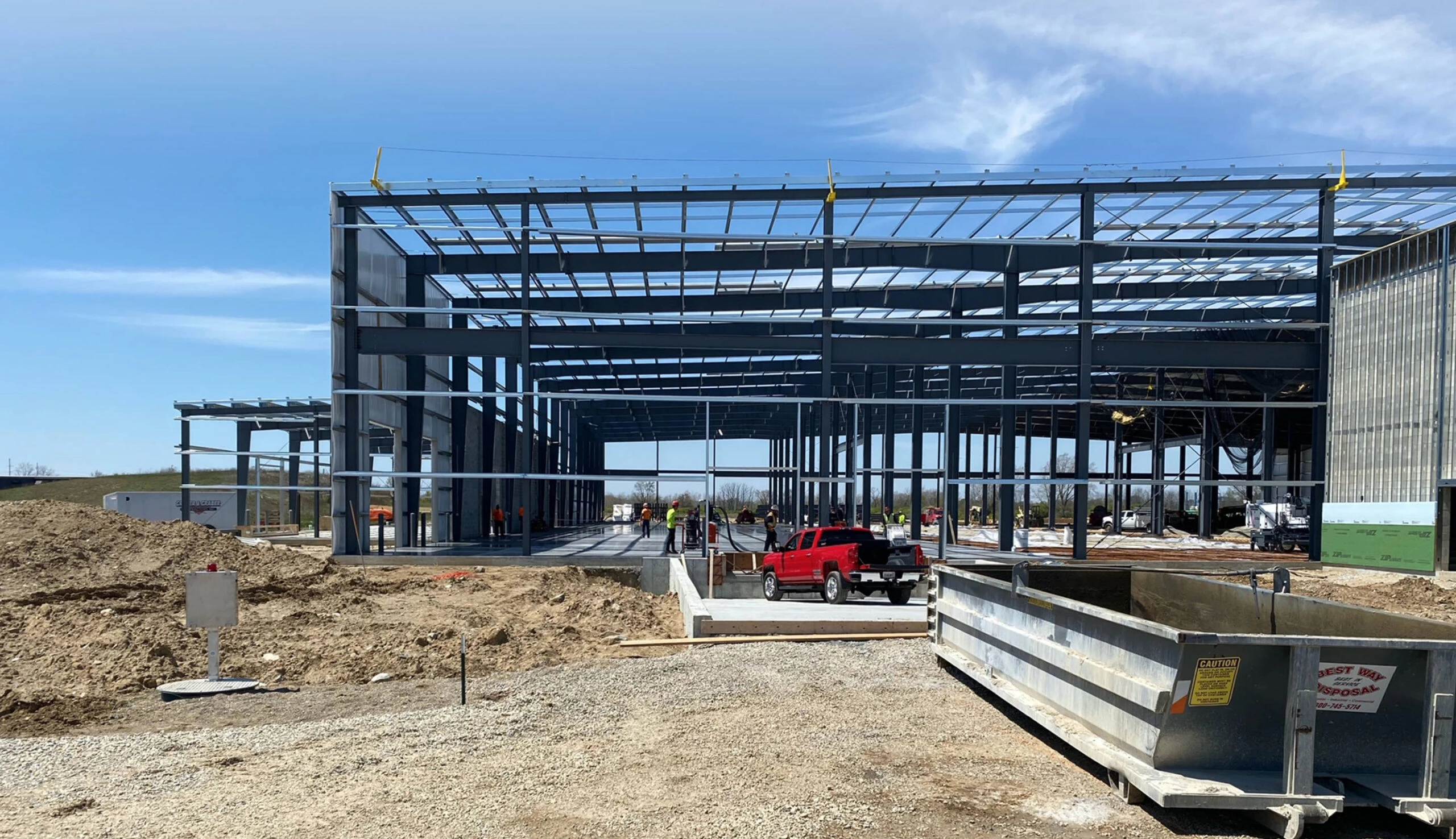 steel frame construction site