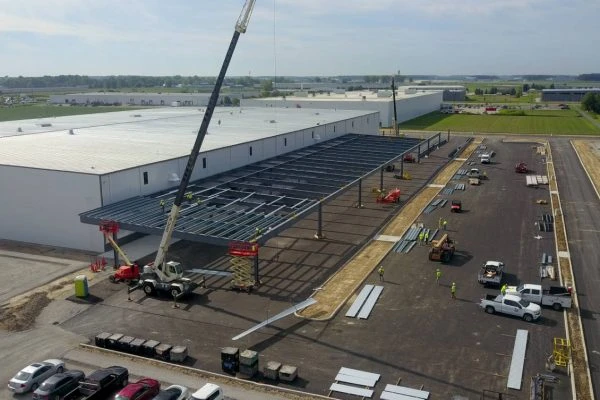 aerial view of construction site