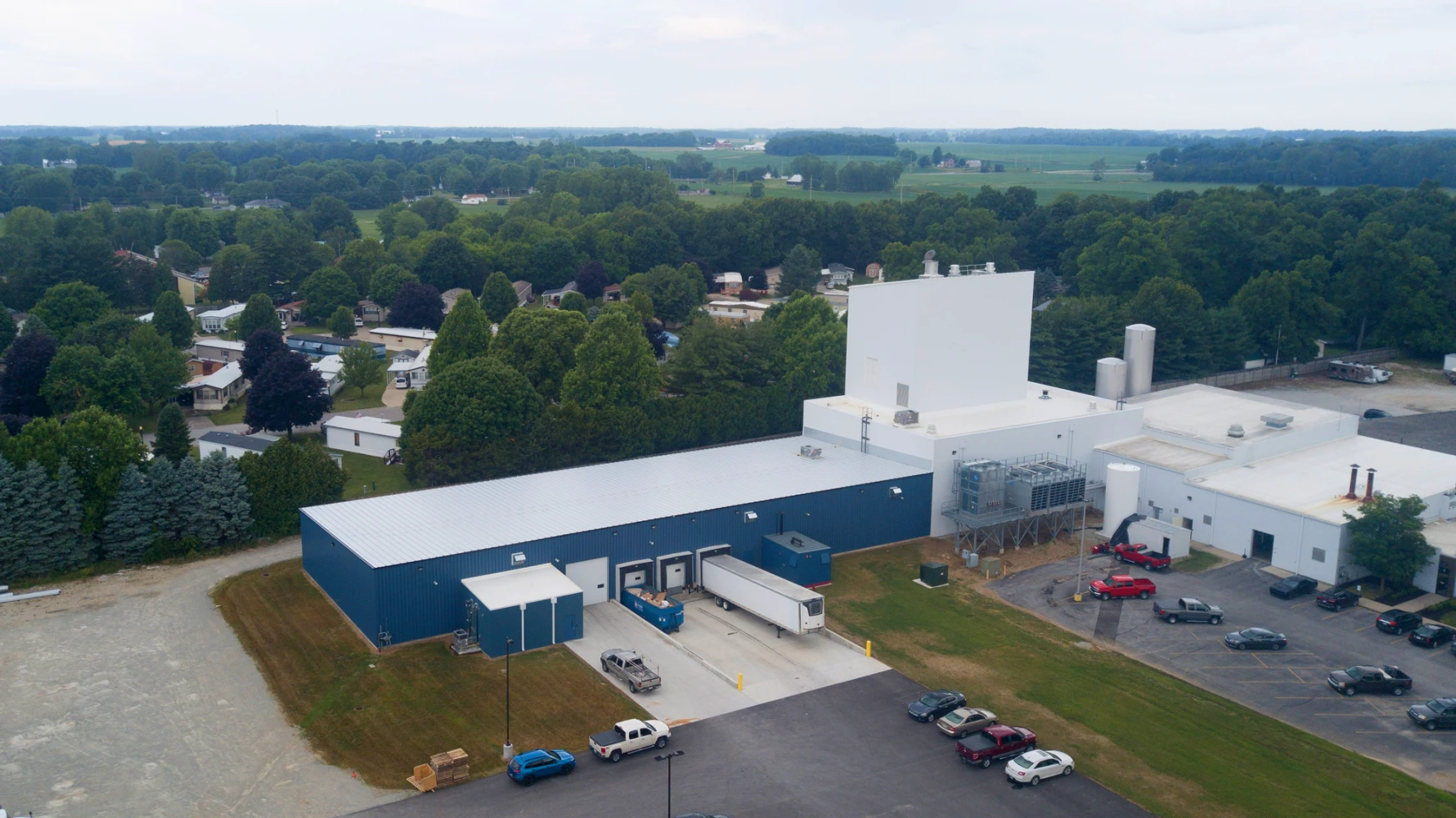 aerial shot of Strauss Veal Feeds building