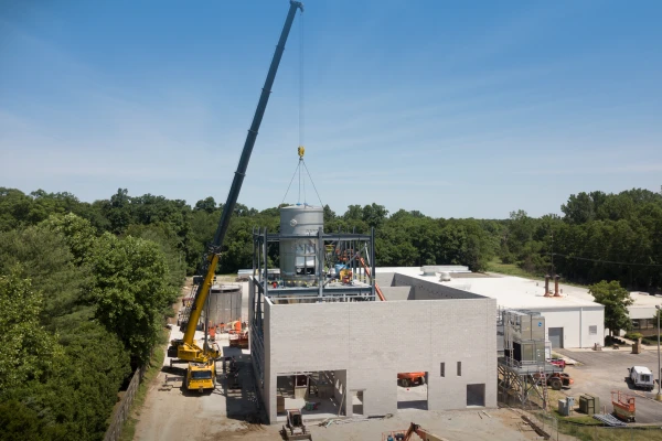 aerial shot of Strauss Veal Feeds building