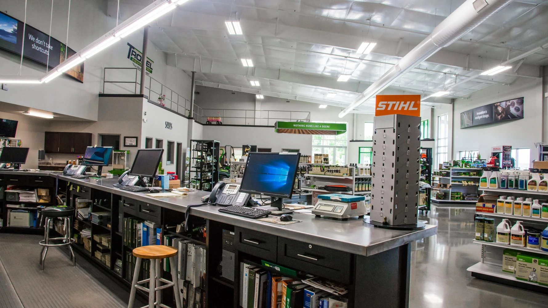 interior of Troxel Equipment building
