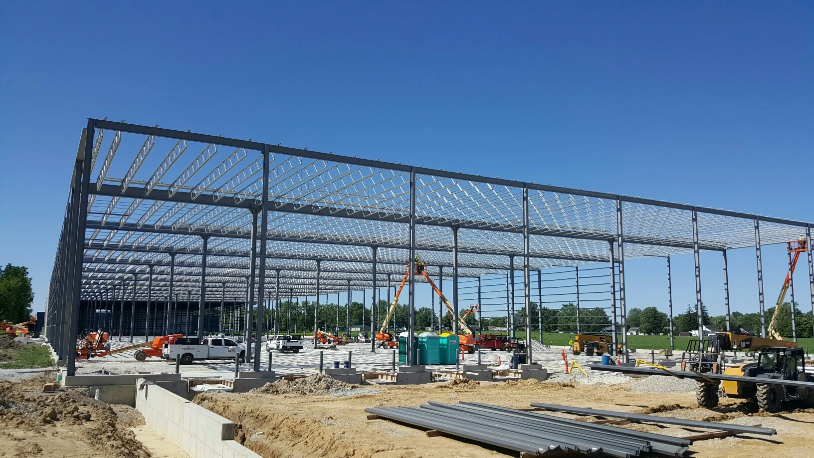 Red Gold building during steel frame construction