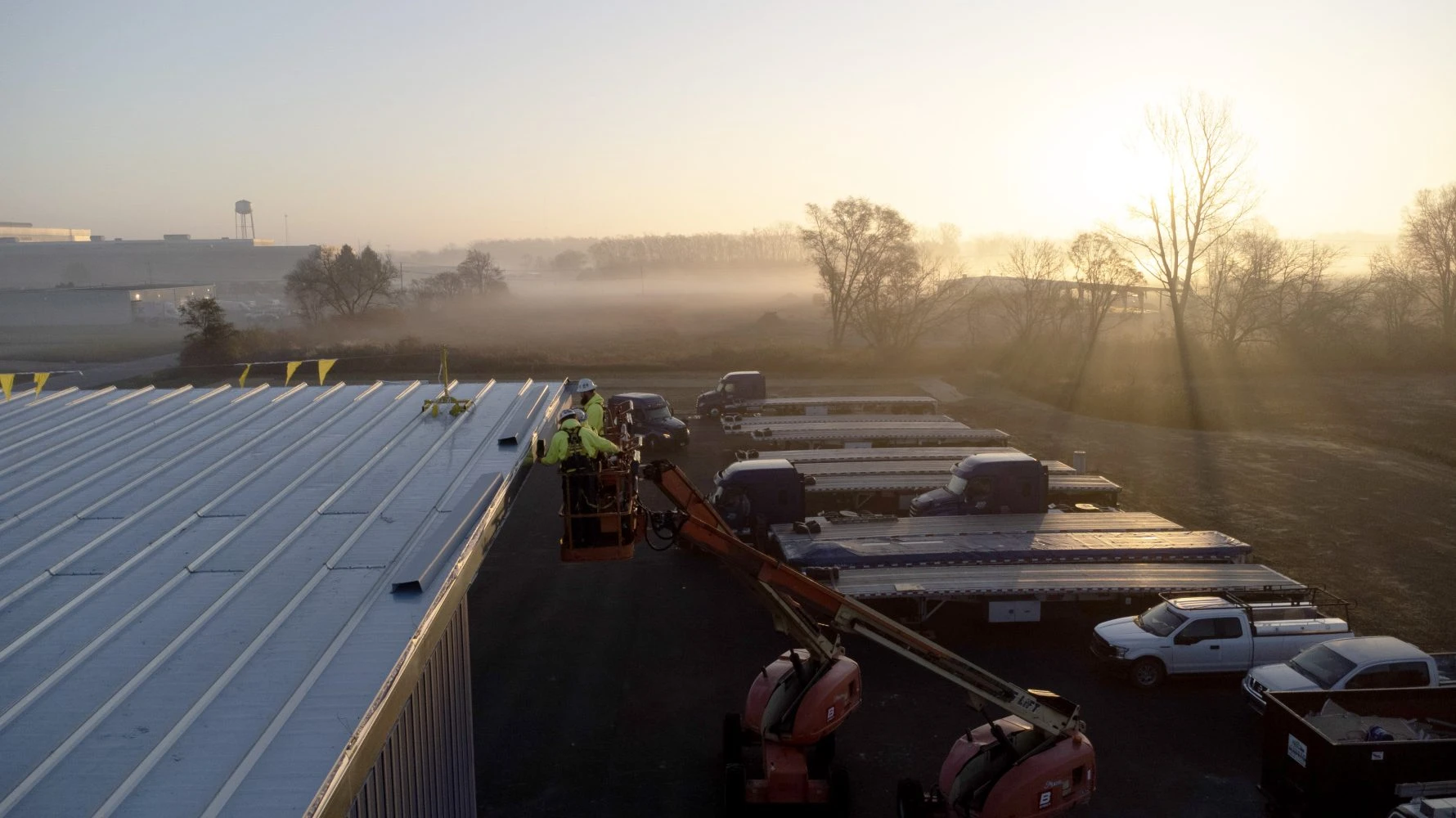 Aerial view of Jones Brothers Trucking building