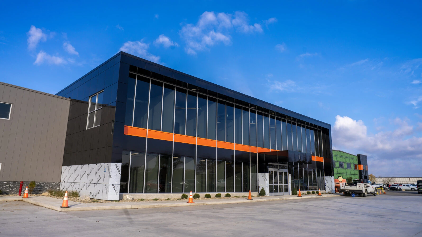 exterior of PTR building finished