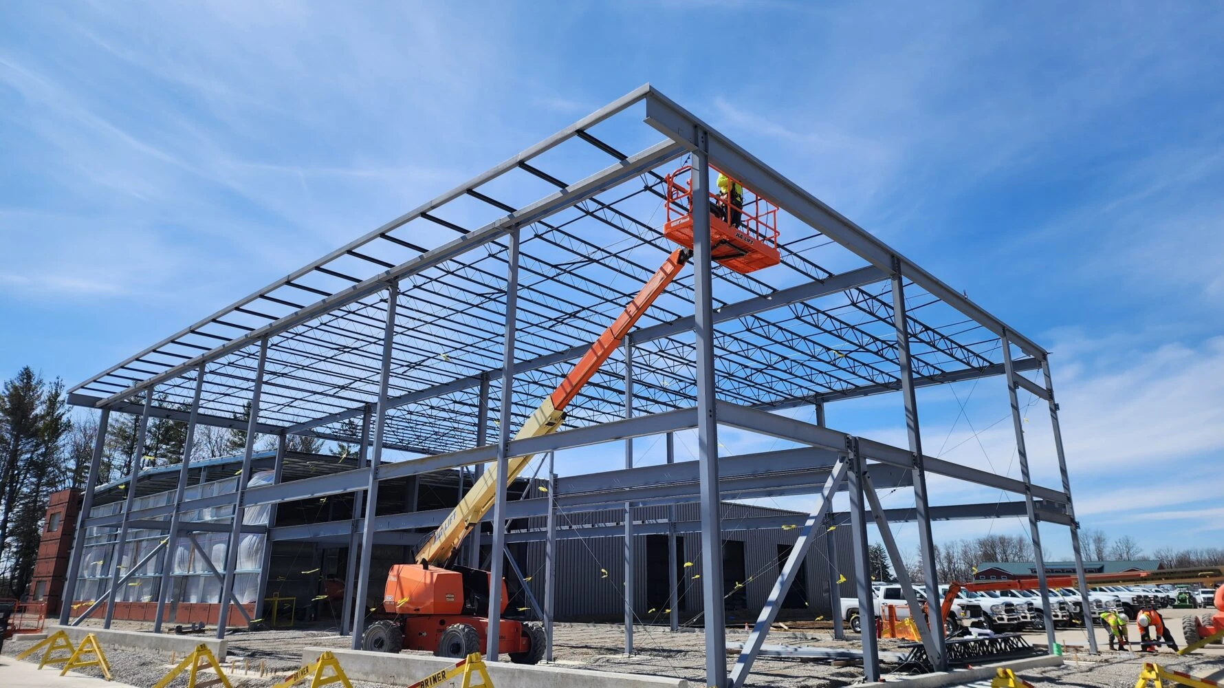 PTR steel frame construction in progress