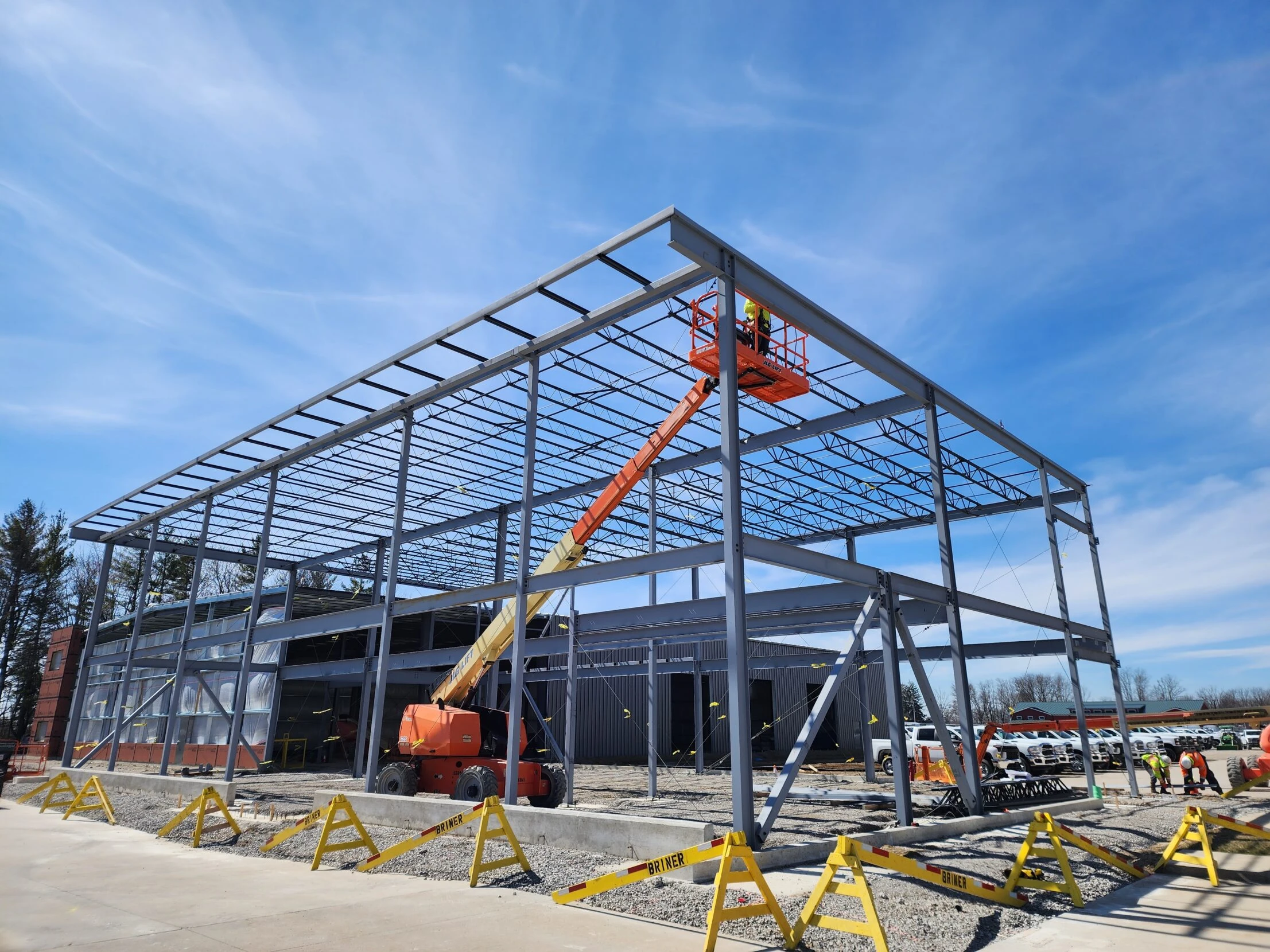 PTR steel frame construction in progress