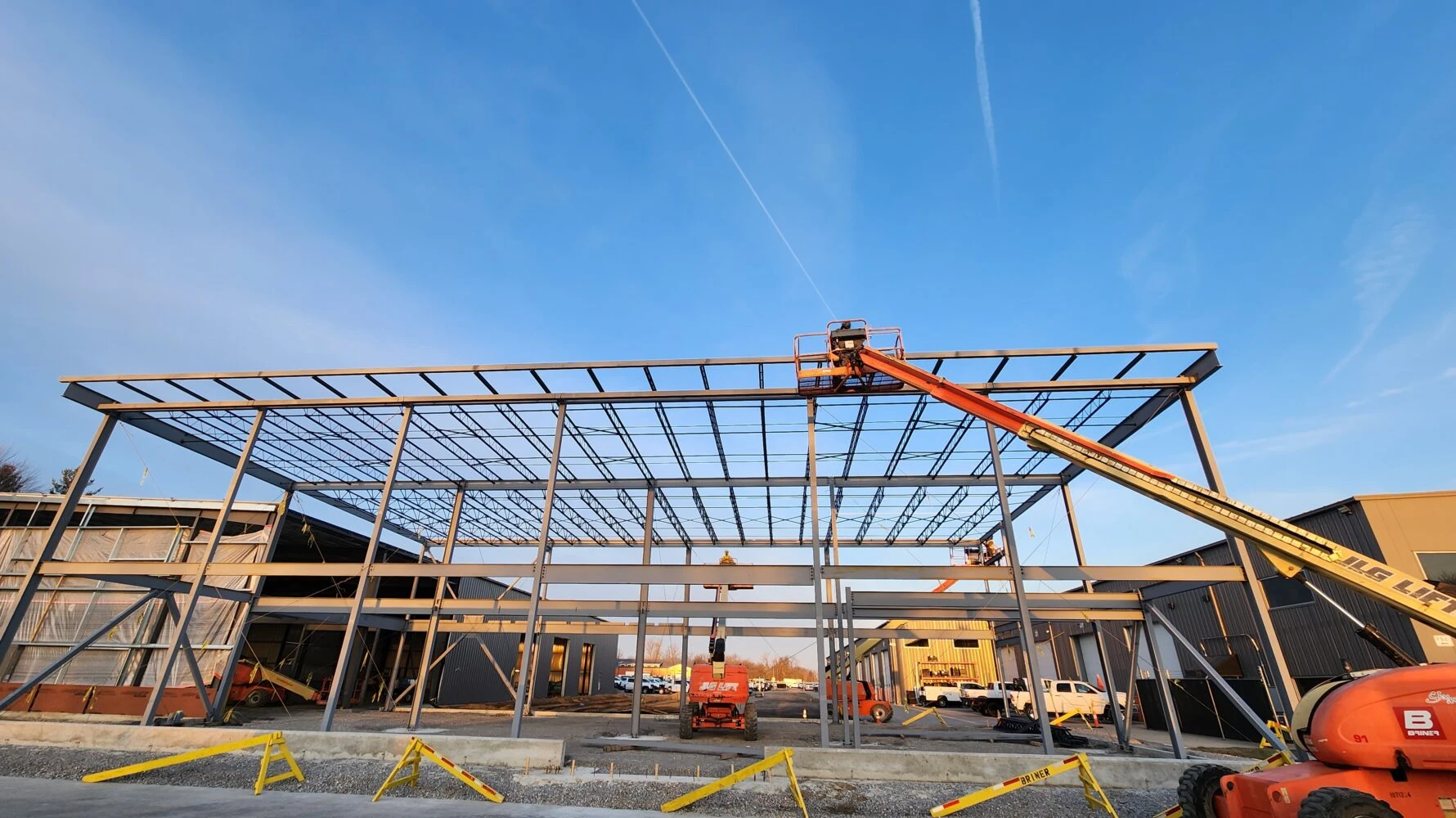 PTR steel frame construction in progress