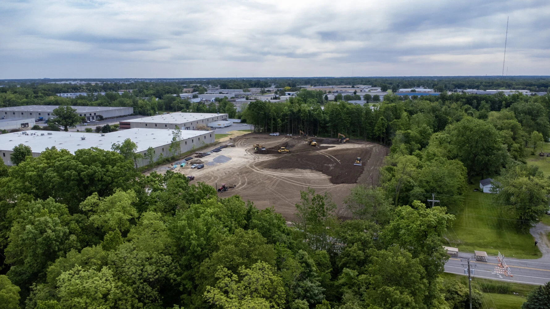 aerial view of Zurcher Tire building