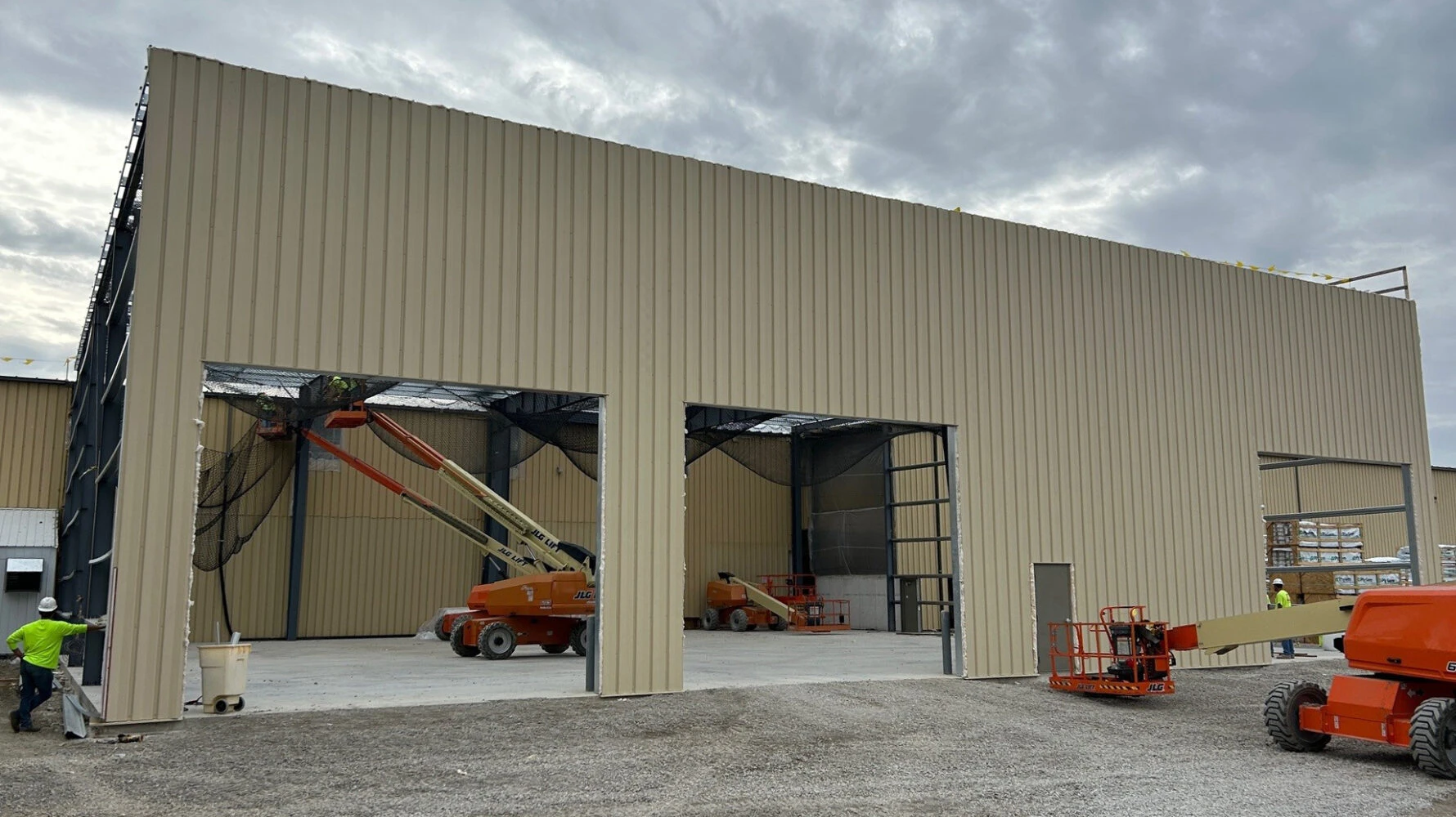 exterior shot of garage door frames