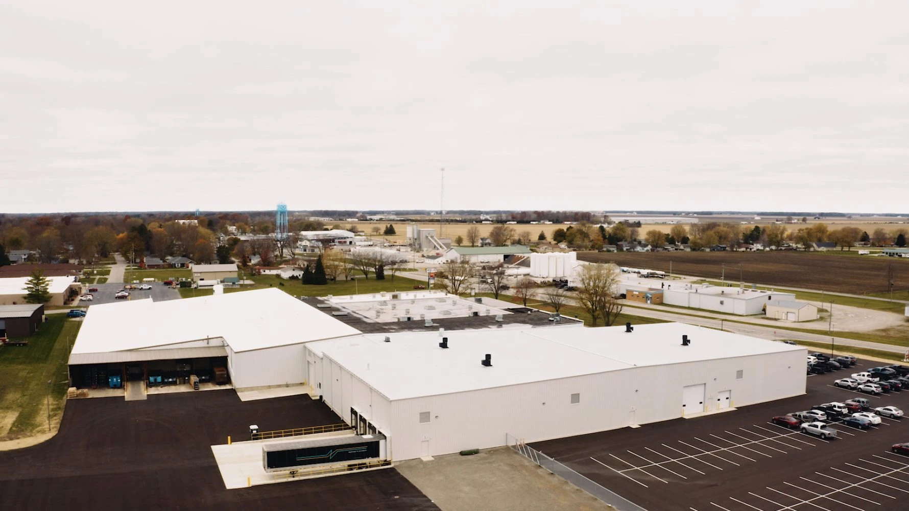 Full wide aerial shot of the Wayne Metal finished construction