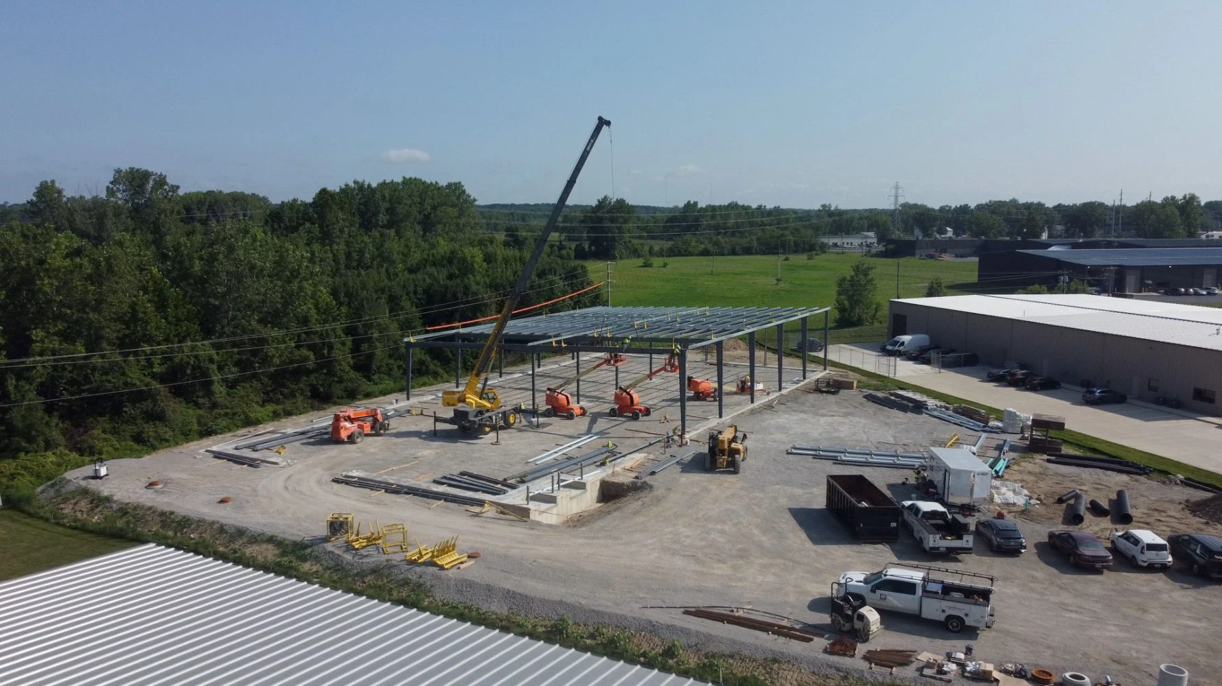 Steel framing of Arden Drive construction project
