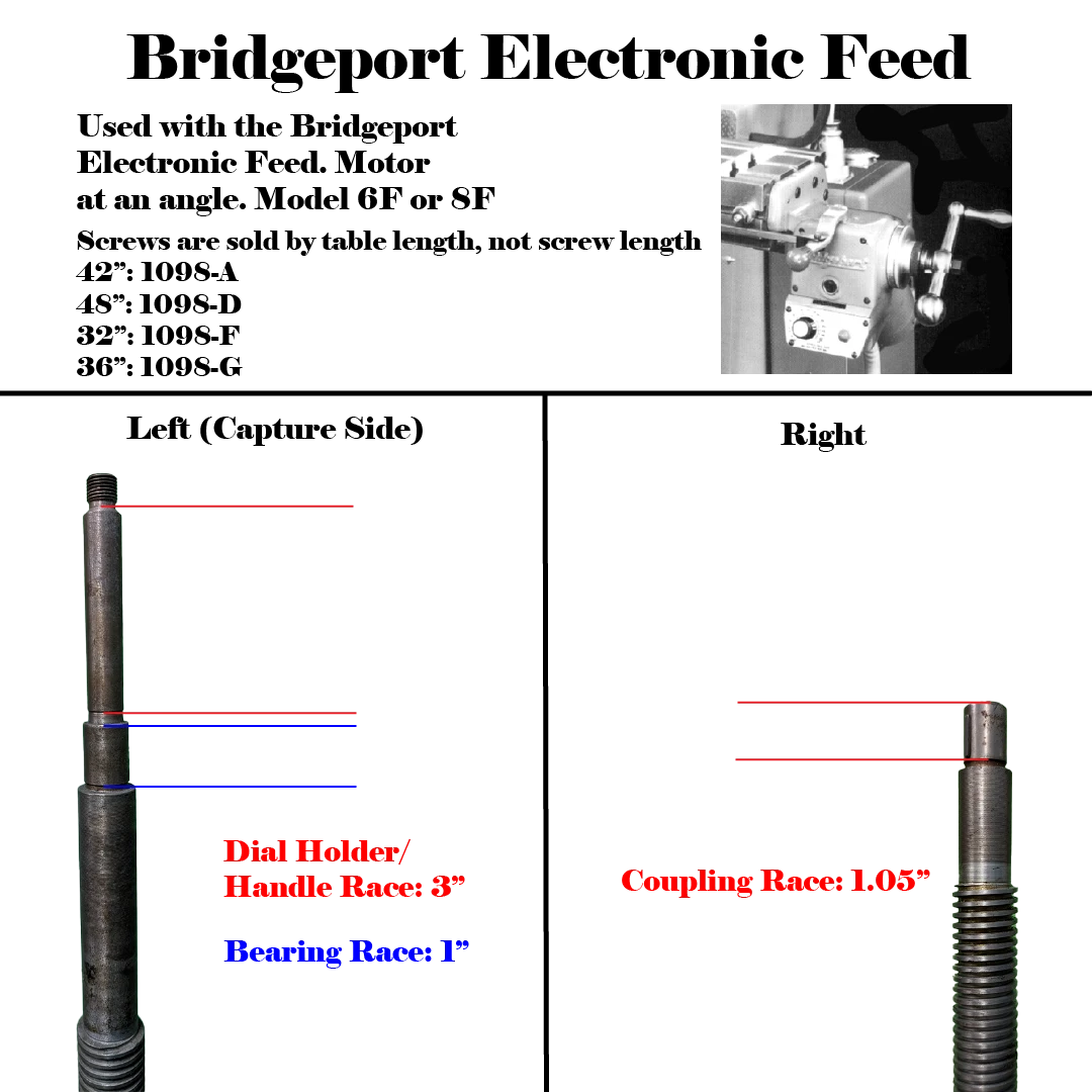 Bridgeport Longitudinal Feed Screws | 1098 - H&W %