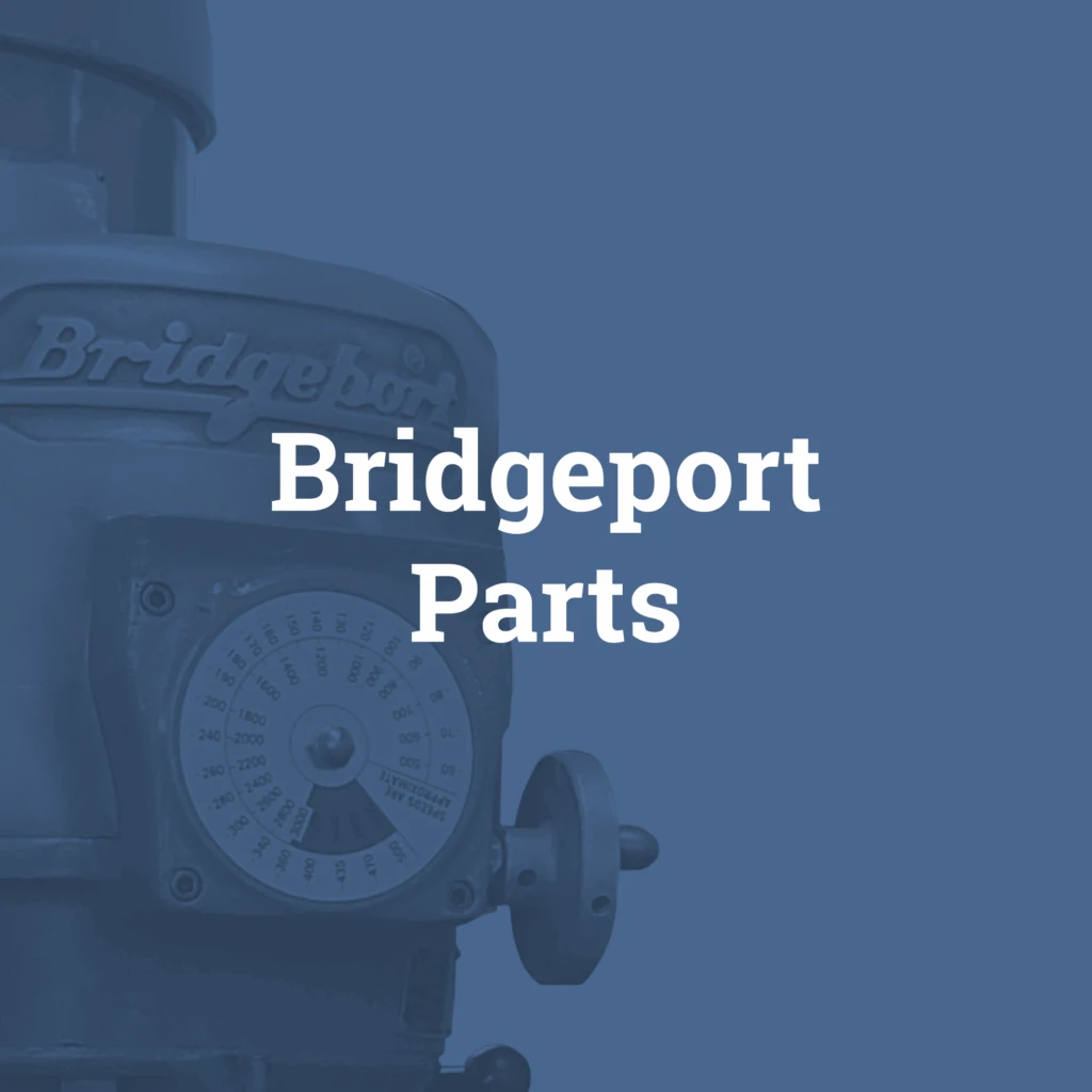Bridgeport milling machine head showing speed dial with overlay text "Bridgeport Parts".