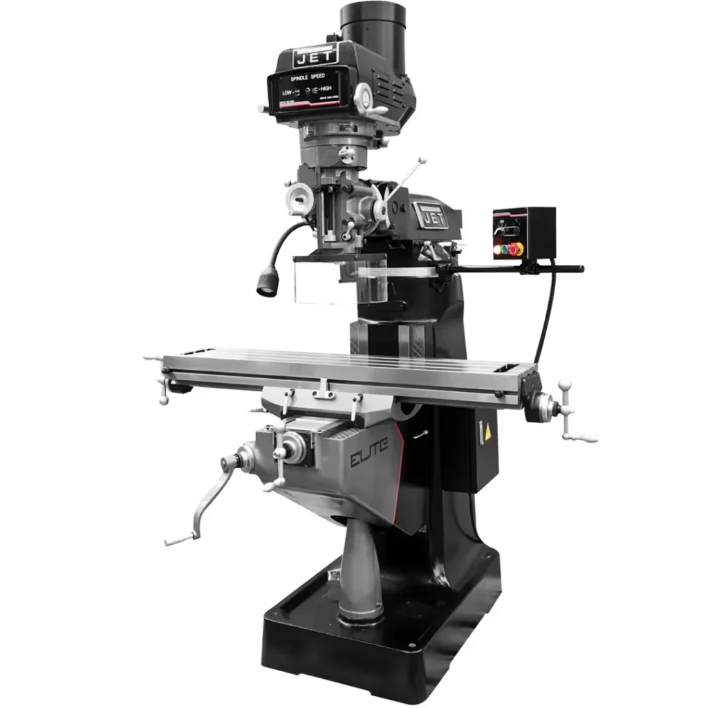 JET ETM-949 Elite 9 x 49 variable speed vertical knee milling machine for precision metalworking.