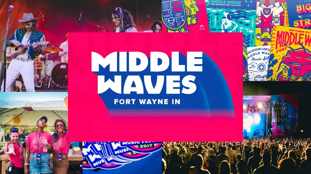 Collage of designs and photos from Middle Waves