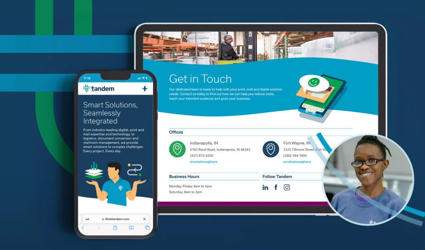 Mockup of website on desktop and mobile