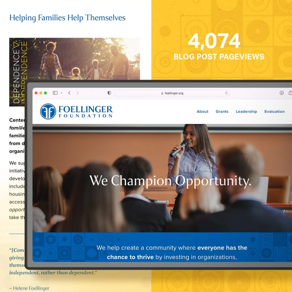 Foellinger Foundation website mockup