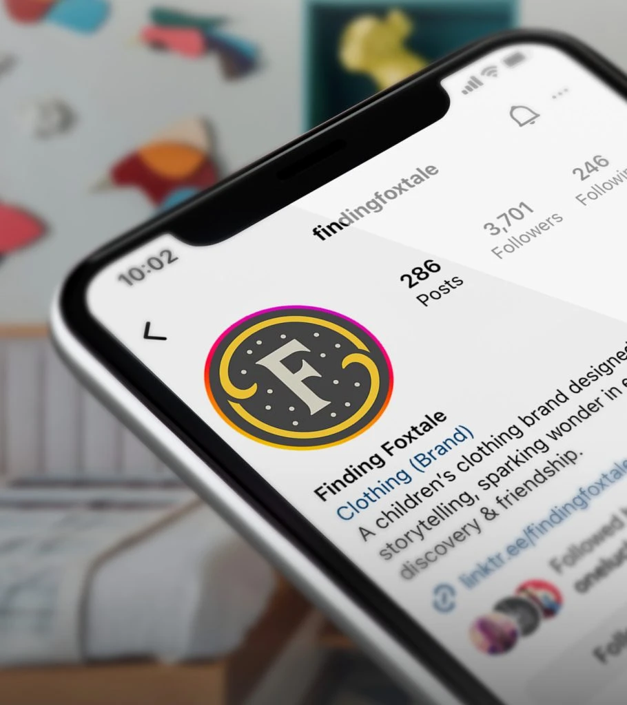 Finding Foxtale instagram account on mobile device