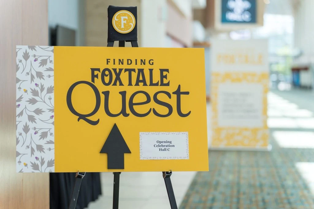 Finding Foxtale sign on easel