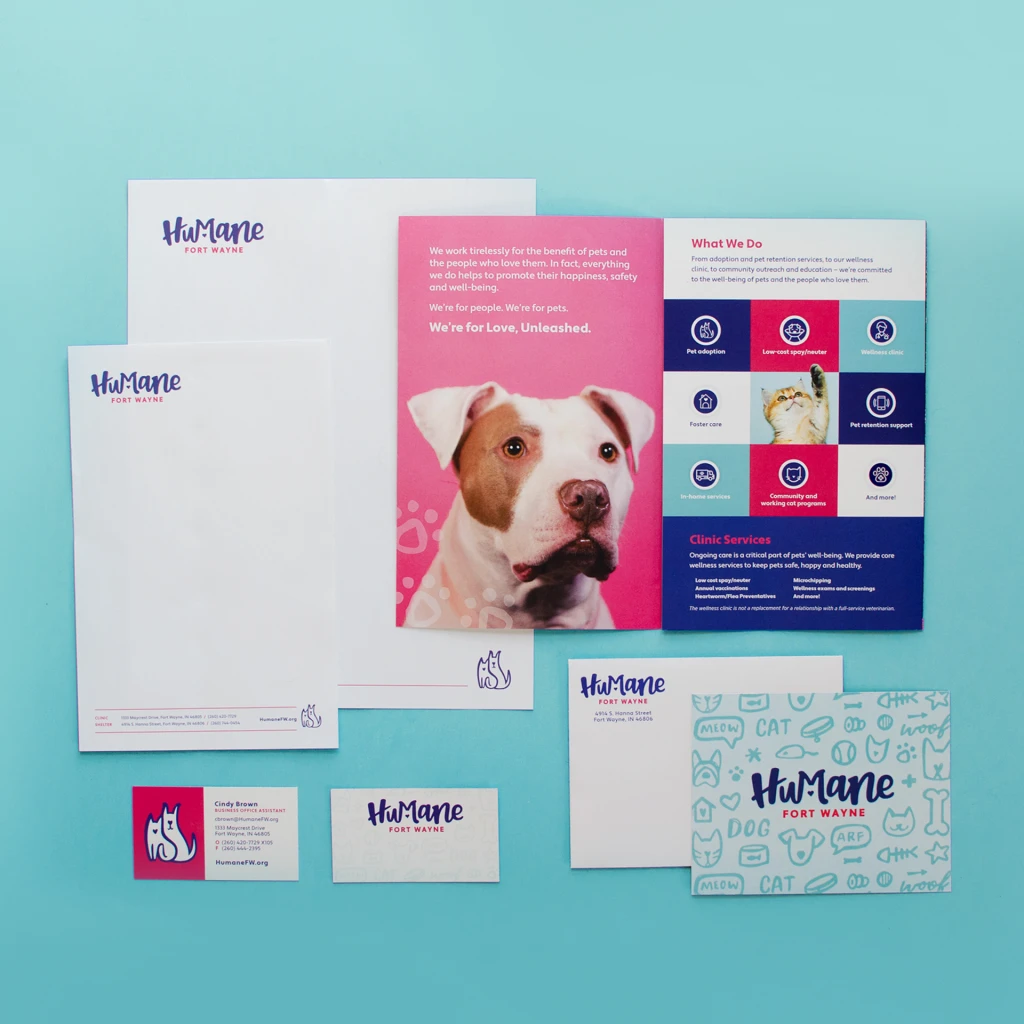 Humane Fort Wayne branding and identity examples