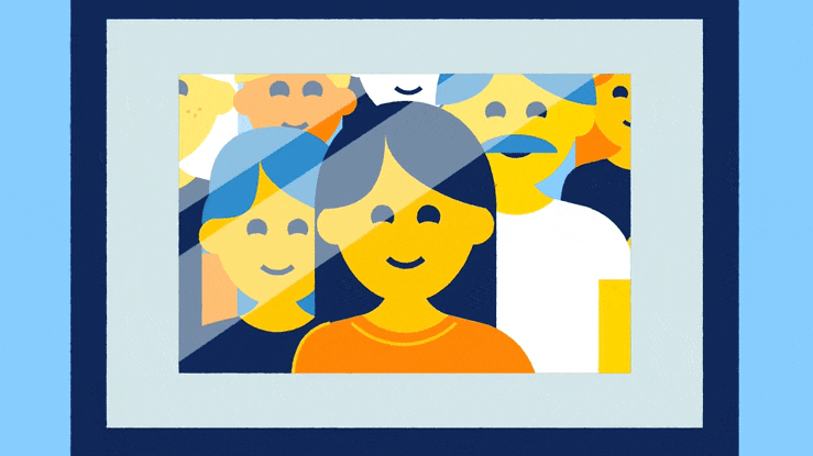 illustration of smiling families